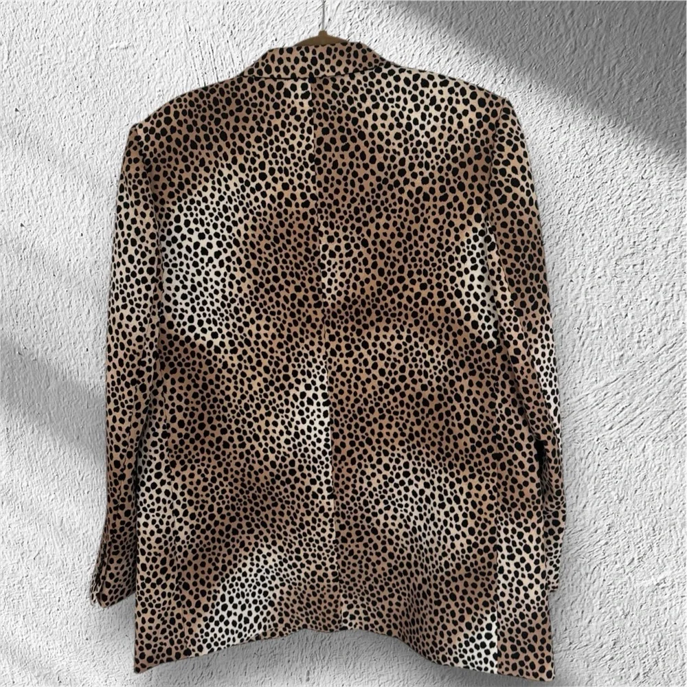 Michael Kors Cheetah Print Stretch Crepe Blazer Size 12 - Picture 5 of 9